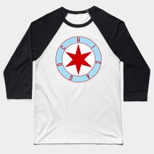 Chicago Flag Star Decal Baseball T-Shirt